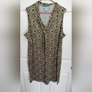 Headliner Sport Vtg Multicolor Diamond Pattern Dress